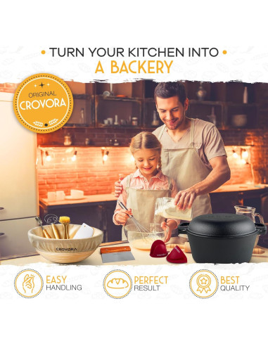Horno de Hierro Fundido Crovora 5L Pre-Sazonado para Pan