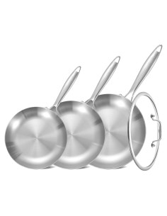 Juego de Sartenes Inoxidable Inqibee 21.5-30.5 cm con Tapa