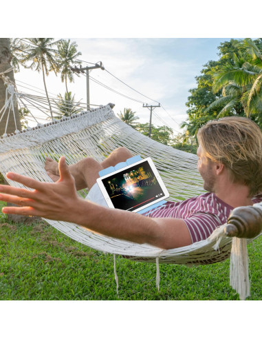 Soporte de Libro Ajustable MSDADA de Metal Azul Claro