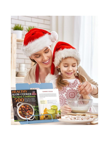 Soporte de Libro Ajustable MSDADA de Metal Azul Claro