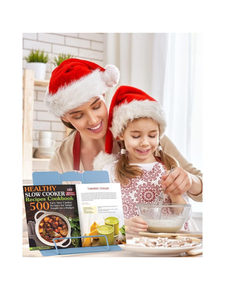 Soporte de Libro Ajustable MSDADA de Metal Azul Claro