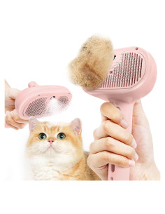 Cepillo Acicalador Rosa PUKMCX con Función de Spray y Autolimpieza