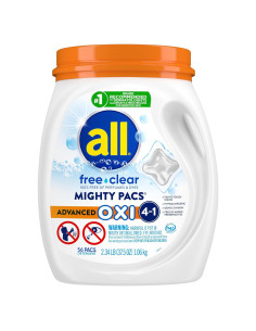 Detergente para Ropa Hipoalergénico Todos Libre Claro OXI 56 Pacs