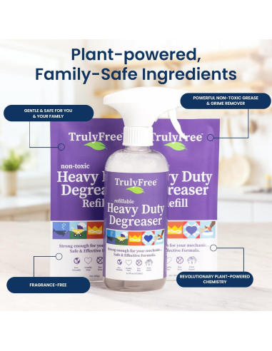 Desengrasante Truly Free 0.47 L + 2 Recargas 0.12 L - Sin Fragancia