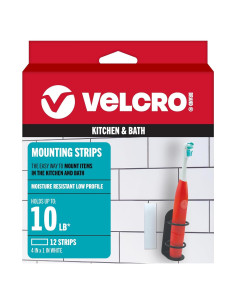 Tiras Adhesivas de Montaje VELCRO para Cocina y Baño 12 Pzas