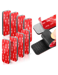 8 Tiras Adhesivas de Gancho y Bucle Tapsi 8x3 cm Resistencia Alta