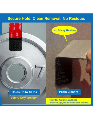 8 Tiras Adhesivas de Gancho y Bucle Tapsi 8x3 cm Resistencia Alta