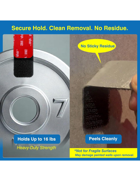 8 Tiras Adhesivas de Gancho y Bucle Tapsi 8x3 cm Resistencia Alta