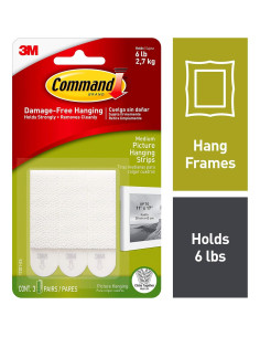 Tiras para Colgar Cuadros Command Medianas Blancas 3 Pares 2
