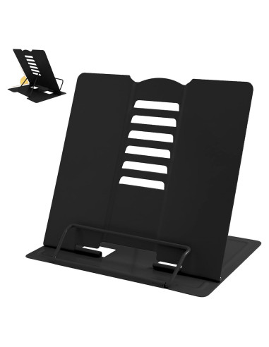 Soporte de Libro Ajustable Camelmother Metal Negro 22.4x20.1cm