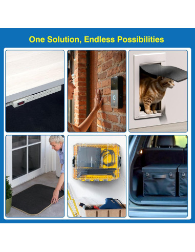 8 Tiras Adhesivas de Gancho y Bucle Tapsi 8x3 cm Resistencia Alta