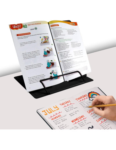 Soporte de Libro Ajustable Camelmother Metal Negro 22.4x20.1cm