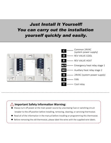 Termostato Programable Coiiwsei RTH725 Blanco 24V Digital