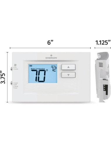 Termostato Digital No Programable Emerson 1H/1C Blanco