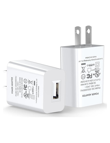 Adaptador de Corriente USB 10W para Cámaras de Seguridad - 2 Piezas - Blanco