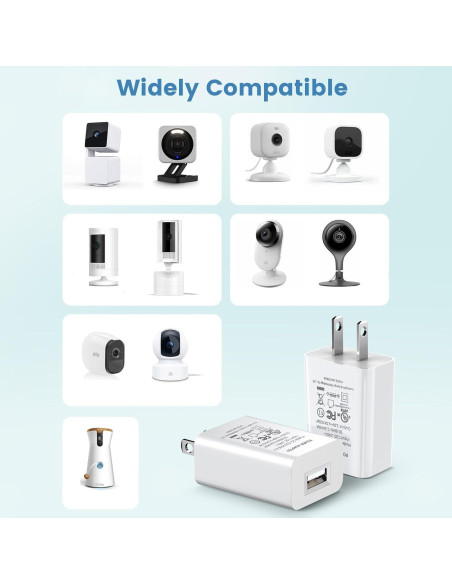 Adaptador de Corriente USB 10W para Cámaras de Seguridad - 2 Piezas - Blanco