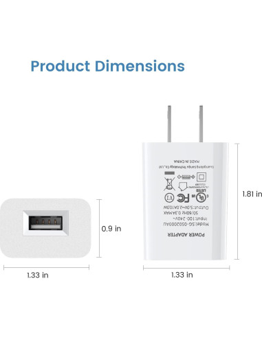 Adaptador de Corriente USB 10W para Cámaras de Seguridad - 2 Piezas - Blanco