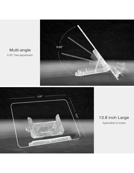 Soporte de Libro Acrílico UPERGO Ajustable 35.1x25.9cm