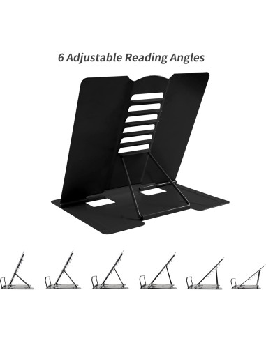 Soporte de Libro Ajustable Camelmother Metal Negro 22.4x20.1cm