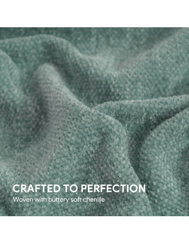 Manta Chenille RECYCO 127x152 cm Salvia con Flecos