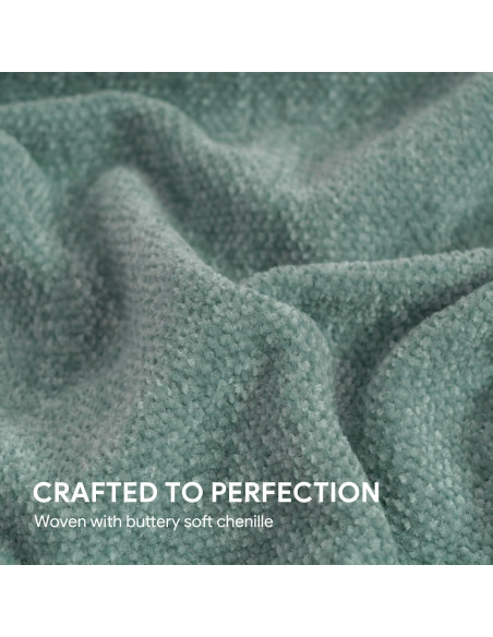 Manta Chenille RECYCO 127x152 cm Salvia con Flecos