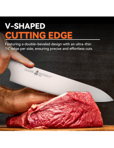 Cuchillo de Chef TUO 25.4 cm Acero Alemán Pakkawood Profesional 2