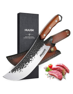 Cuchillo de Carnicero Huusk 21cm Acero Alto Carbono Mango Roble