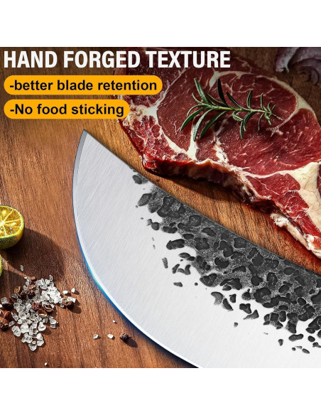 Cuchillo de Carnicero Huusk 21cm Acero Alto Carbono Mango Roble