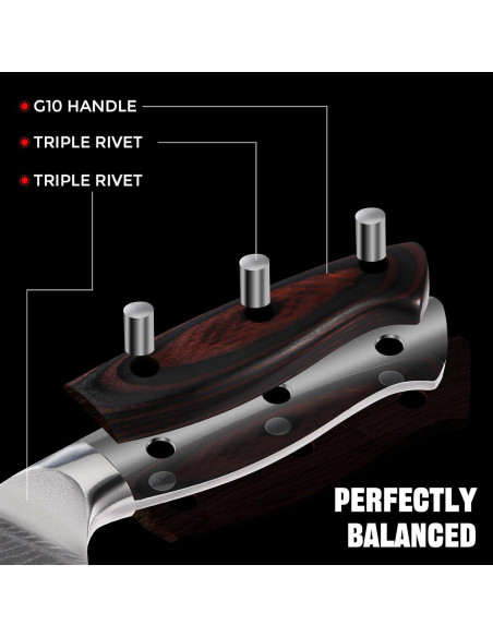 Cuchillo de Chef Damasco Ambertronix 20.32 cm Acero VG-10