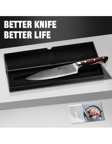 Cuchillo de Chef Damasco Ambertronix 20.32 cm Acero VG-10