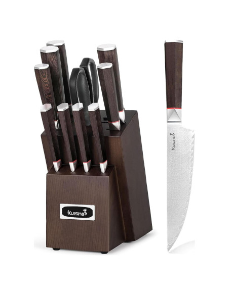 Juego de cuchillos de cocina Kuisine Damasco 12 piezas acero
