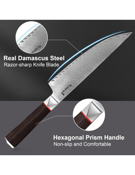 Juego de cuchillos de cocina Kuisine Damasco 12 piezas acero