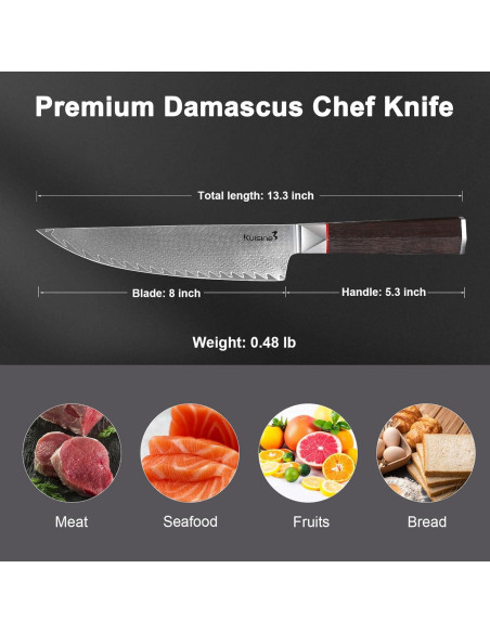 Juego de cuchillos de cocina Kuisine Damasco 12 piezas acero