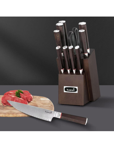 Juego de cuchillos de cocina Kuisine Damasco 12 piezas acero