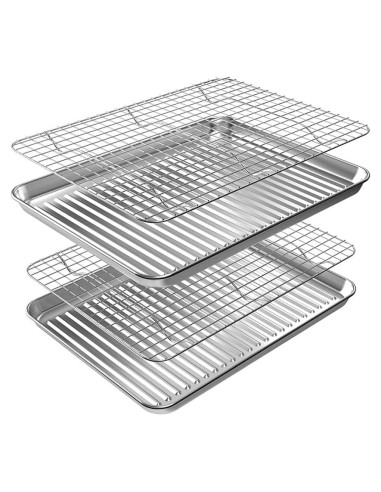 Bandeja para Hornear ROTTAY 4 Piezas Acero Inoxidable 30.5x25.4cm