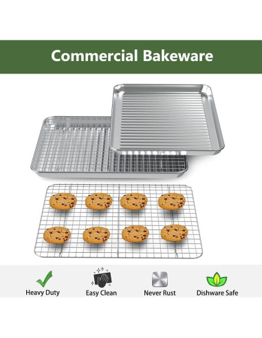 Bandeja para Hornear ROTTAY 4 Piezas Acero Inoxidable 30.5x25.4cm