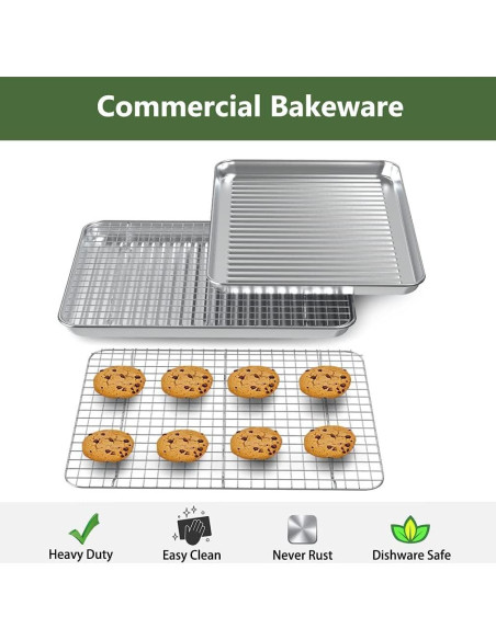 Bandeja para Hornear ROTTAY 4 Piezas Acero Inoxidable 30.5x25.4cm