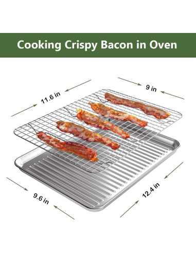 Bandeja para Hornear ROTTAY 4 Piezas Acero Inoxidable 30.5x25.4cm