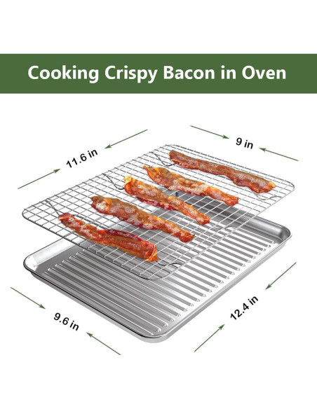 Bandeja para Hornear ROTTAY 4 Piezas Acero Inoxidable 30.5x25.4cm