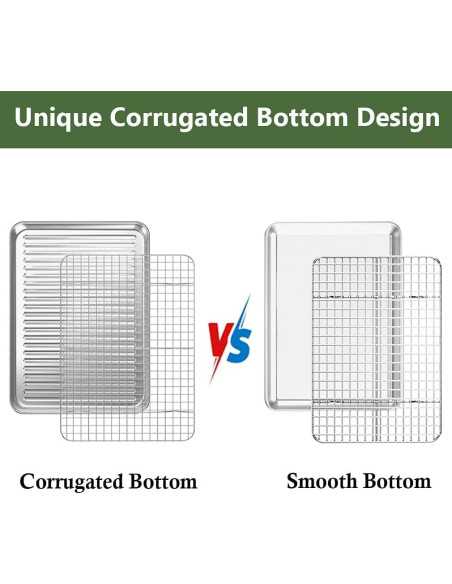 Bandeja para Hornear ROTTAY 4 Piezas Acero Inoxidable 30.5x25.4cm