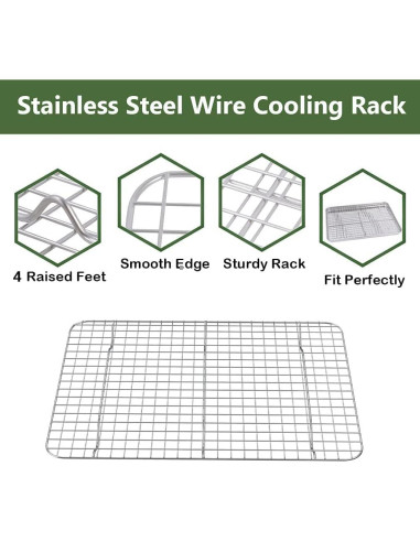 Bandeja para Hornear ROTTAY 4 Piezas Acero Inoxidable 30.5x25.4cm