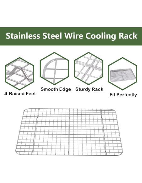 Bandeja para Hornear ROTTAY 4 Piezas Acero Inoxidable 30.5x25.4cm