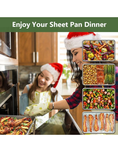 Bandeja para Hornear ROTTAY 4 Piezas Acero Inoxidable 30.5x25.4cm