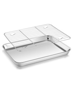 Bandeja para Hornear Homikit con Rejilla 31.5x24.4 cm Acero Inoxidable