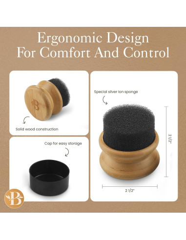 Aplicador de Aceite Bambüsi con Esponja Tratada - 6.86 cm