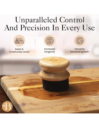 Aplicador de Aceite Bambüsi con Esponja Tratada - 6.86 cm