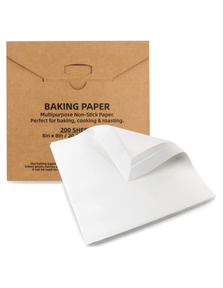 200 Hojas de Papel Pergamino Tikxlafe 20x20cm Anti-adherente