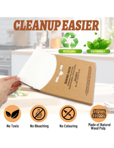 200 Hojas de Papel Pergamino Tikxlafe 20x20cm Anti-adherente 2