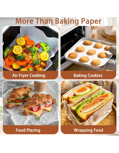 200 Hojas de Papel Pergamino Tikxlafe 20x20cm Anti-adherente