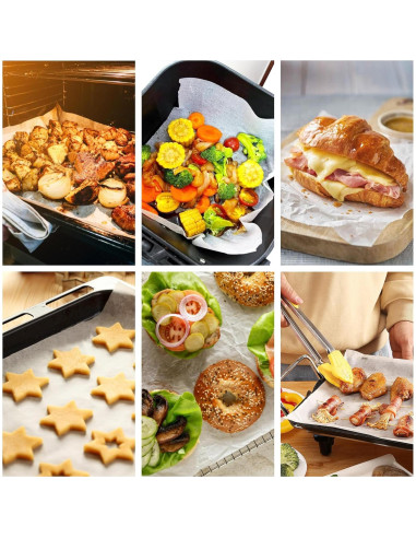 200 Hojas de Papel Pergamino Tikxlafe 20x20cm Anti-adherente